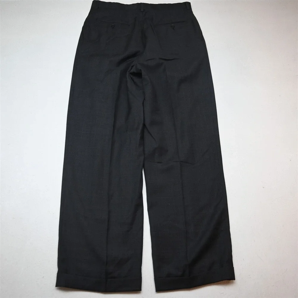 Hart Marx USA Made 43L 32x32 Gray Glenn Check 100% Wool Mens Jacket Pants Suit